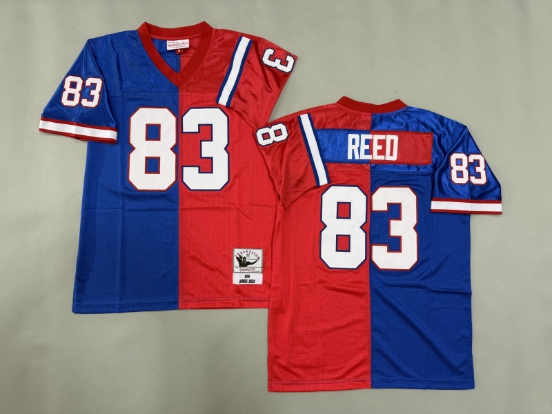 Men 2025 Buffalo Bills 83 Reed blue red Throwback Limited NFL Jersey style 001